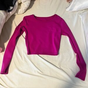Lululemon Wunder train cropped long sleeve ripened raspberry